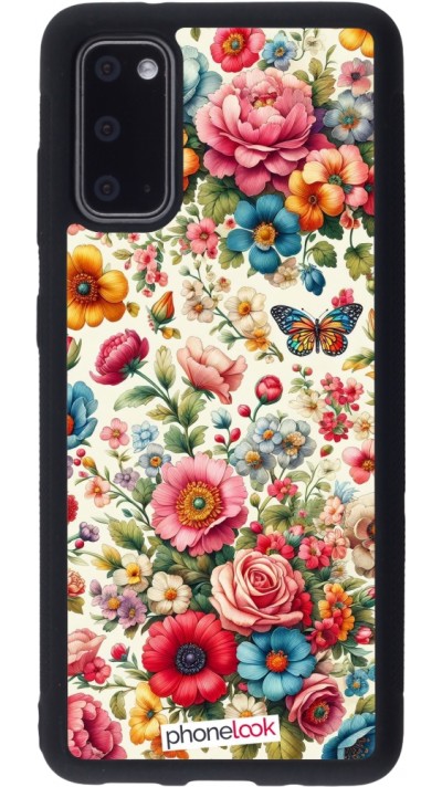 Coque Samsung Galaxy S20 - Silicone rigide noir Spring 25 printemps fleuri