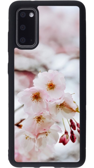 Coque Samsung Galaxy S20 - Silicone rigide noir Cherry tree 2026