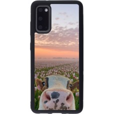 Coque Samsung Galaxy S20 - Silicone rigide noir Cow with tulips 2026
