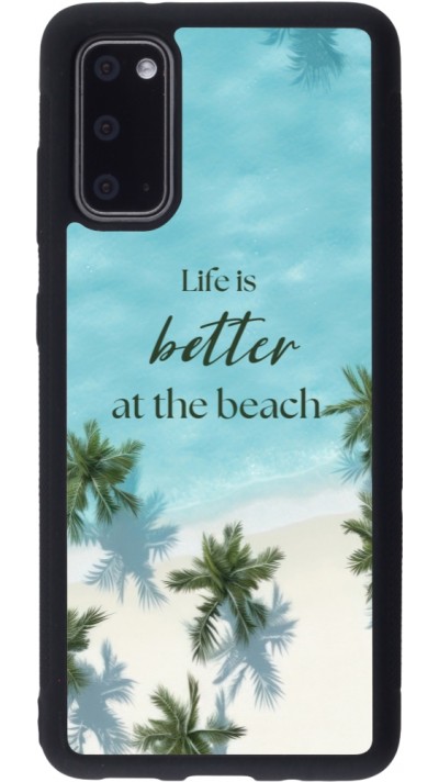 Coque Samsung Galaxy S20 - Silicone rigide noir Summer 2025 Life is better at the beach
