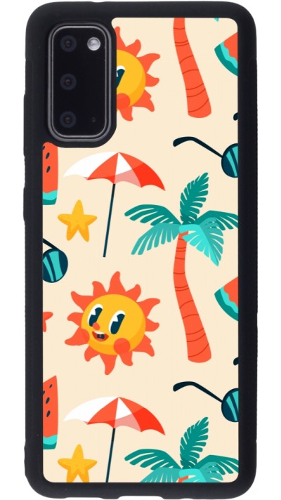 Coque Samsung Galaxy S20 - Silicone rigide noir Summer 2025 Pattern soleil