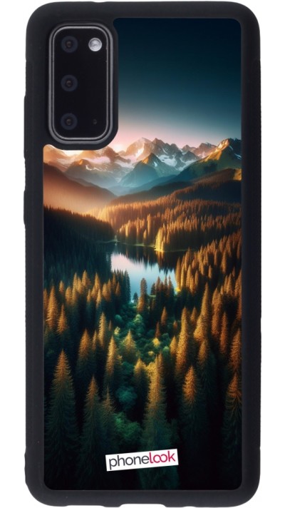 Coque Samsung Galaxy S20 - Silicone rigide noir Sunset Forest Lake
