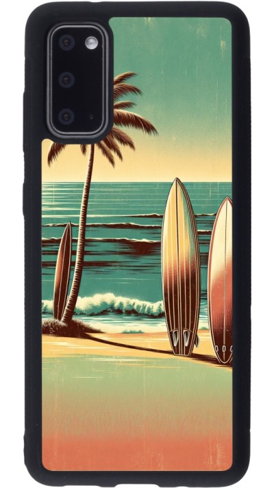 Coque Samsung Galaxy S20 - Silicone rigide noir Surf Paradise