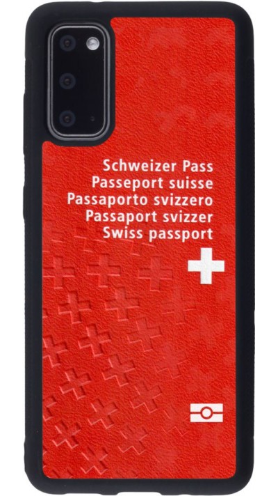 Coque Samsung Galaxy S20 - Silicone rigide noir Swiss Passport