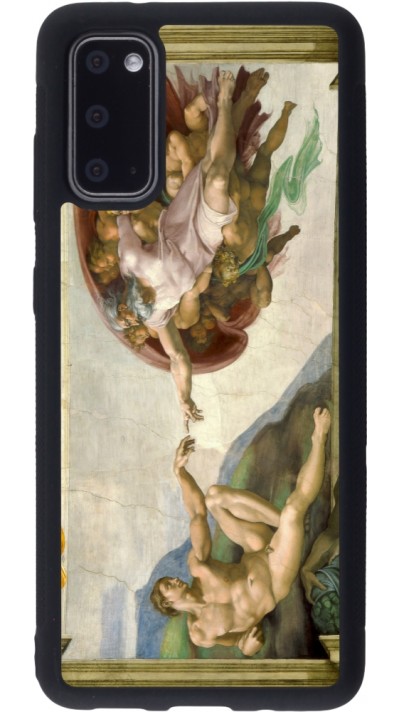 Coque Samsung Galaxy S20 - Silicone rigide noir Tableau art - La Création d’Adam - Michel-Ange