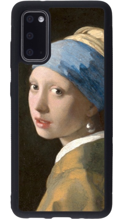 Coque Samsung Galaxy S20 - Silicone rigide noir Tableau art - La Jeune fille à la perle - Johannes Vermeer