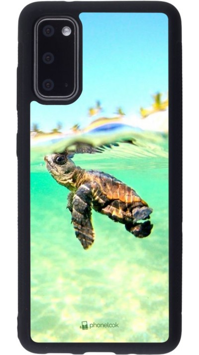 Coque Samsung Galaxy S20 - Silicone rigide noir Turtle Underwater