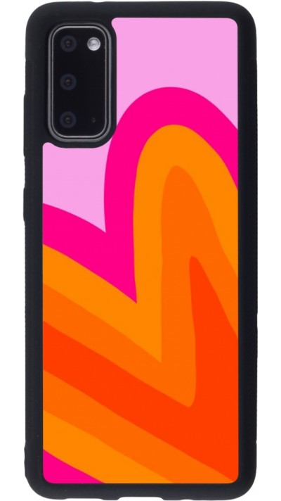 Coque Samsung Galaxy S20 - Silicone rigide noir Valentine 2024 heart gradient