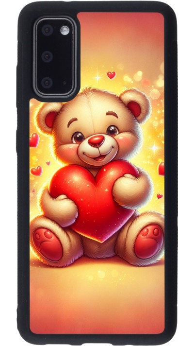 Coque Samsung Galaxy S20 - Silicone rigide noir Valentine 2024 Teddy love