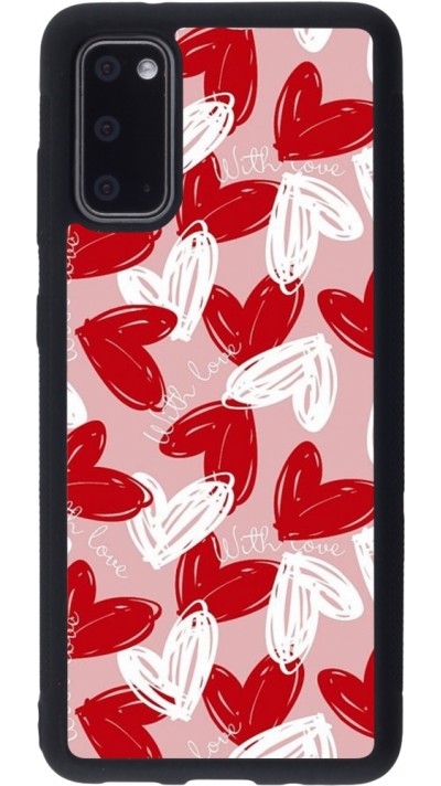 Coque Samsung Galaxy S20 - Silicone rigide noir Valentine 2024 with love heart