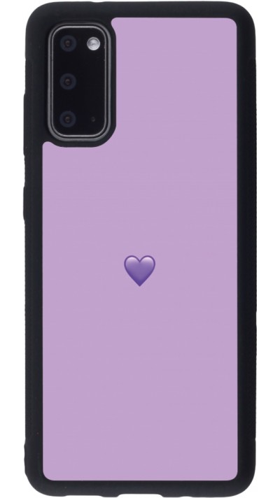 Coque Samsung Galaxy S20 - Silicone rigide noir Valentine 2023 purpule single heart