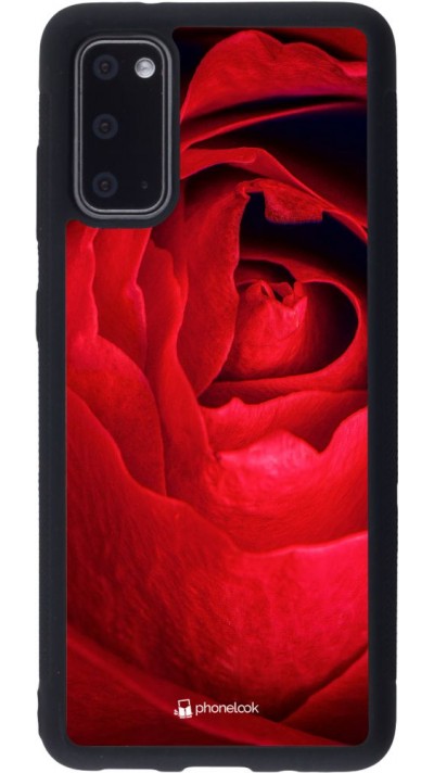 Coque Samsung Galaxy S20 - Silicone rigide noir Valentine 2022 Rose