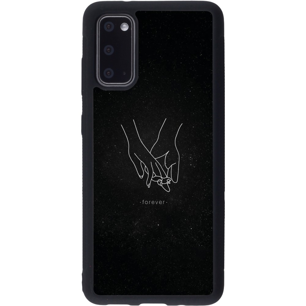 Samsung Galaxy S20 Case Hülle - Silikon schwarz Valentine 2023 hands forever