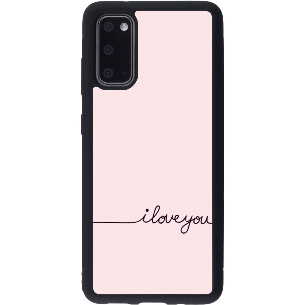 Samsung Galaxy S20 Case Hülle - Silikon schwarz Valentine 2023 i love you writing