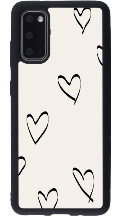 Coque Samsung Galaxy S20 - Silicone rigide noir Valentine 2023 minimalist hearts