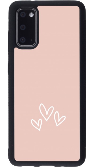 Coque Samsung Galaxy S20 - Silicone rigide noir Valentine 2023 three minimalist hearts