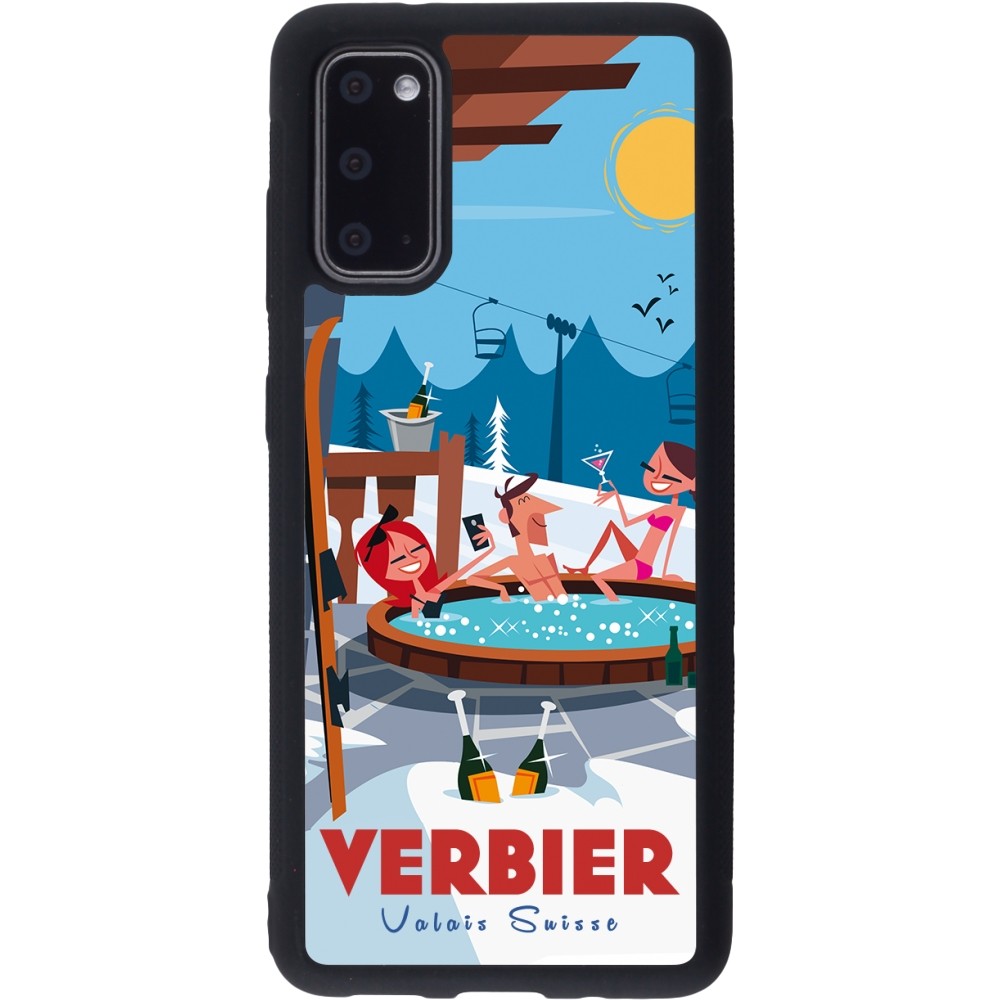 Samsung Galaxy S20 Case Hülle - Silikon schwarz Verbier Mountain Jacuzzi