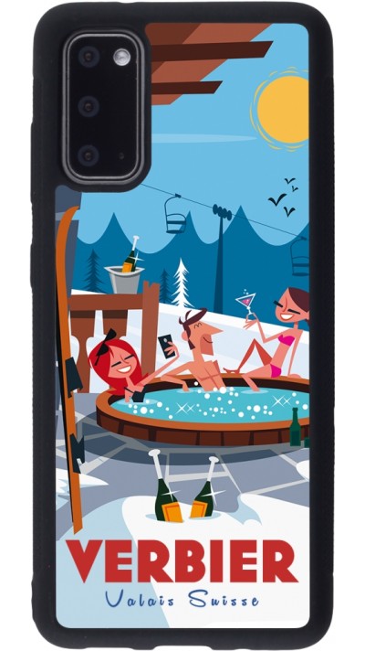 Coque Samsung Galaxy S20 - Silicone rigide noir Verbier Mountain Jacuzzi