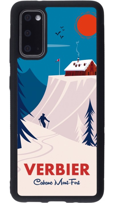 Coque Samsung Galaxy S20 - Silicone rigide noir Verbier Cabane Mont-Fort