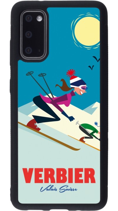 Coque Samsung Galaxy S20 - Silicone rigide noir Verbier Ski Downhill