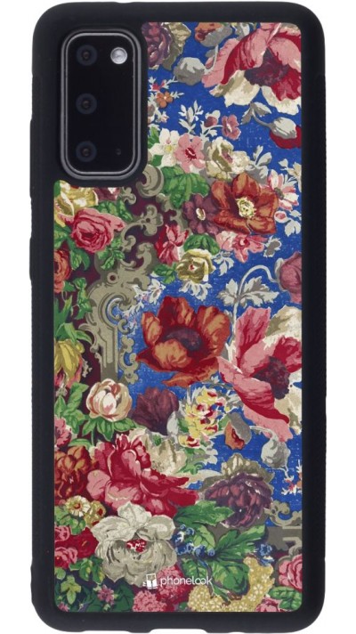 Coque Samsung Galaxy S20 - Silicone rigide noir Vintage Art Flowers