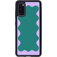 Samsung Galaxy S20 Case Hülle - Silikon schwarz Wavy Rectangle Green Purple