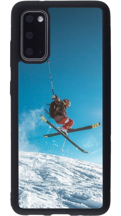 Coque Samsung Galaxy S20 - Silicone rigide noir Winter 22 Ski Jump