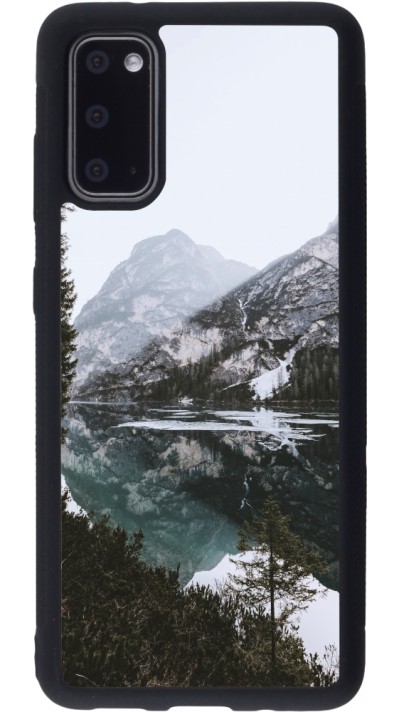 Coque Samsung Galaxy S20 - Silicone rigide noir Winter 22 snowy mountain and lake