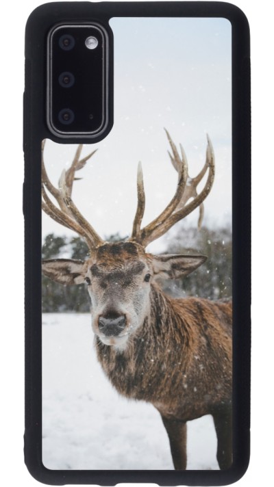 Coque Samsung Galaxy S20 - Silicone rigide noir Winter 25 Winter reindeer