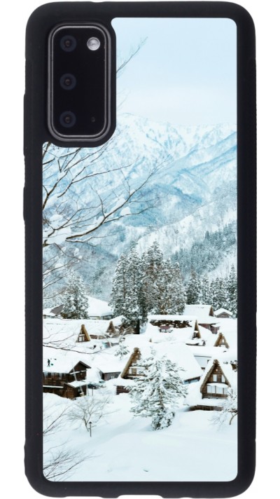 Coque Samsung Galaxy S20 - Silicone rigide noir Winter 25 Winter snowy landscape