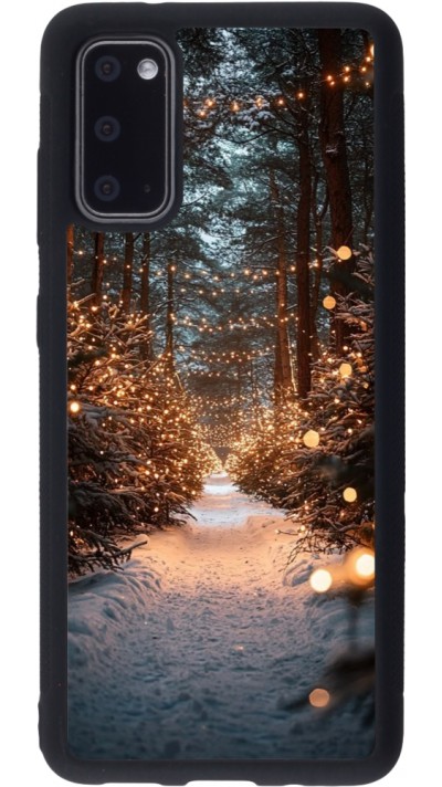 Coque Samsung Galaxy S20 - Silicone rigide noir Winter 25 Winter snowy road