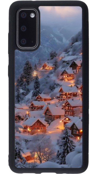 Coque Samsung Galaxy S20 - Silicone rigide noir Winter 25 Winter snowy village