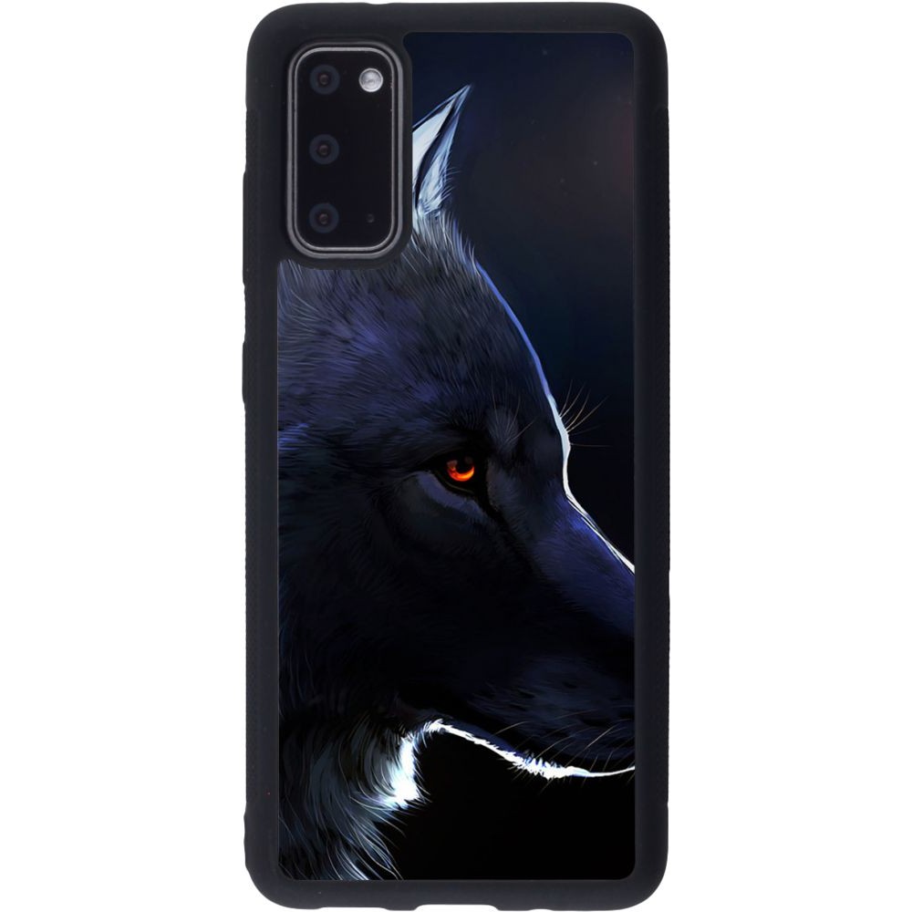 Coque Samsung Galaxy S20 - Silicone rigide noir Wolf Shape