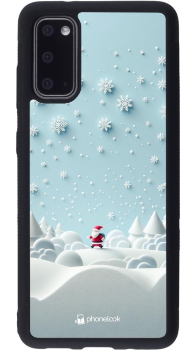 Coque Samsung Galaxy S20 - Silicone rigide noir Noël 2023 Petit Père Flocon