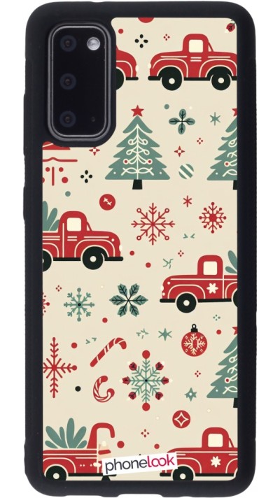 Coque Samsung Galaxy S20 - Silicone rigide noir Noël 2024 Camion Sapin