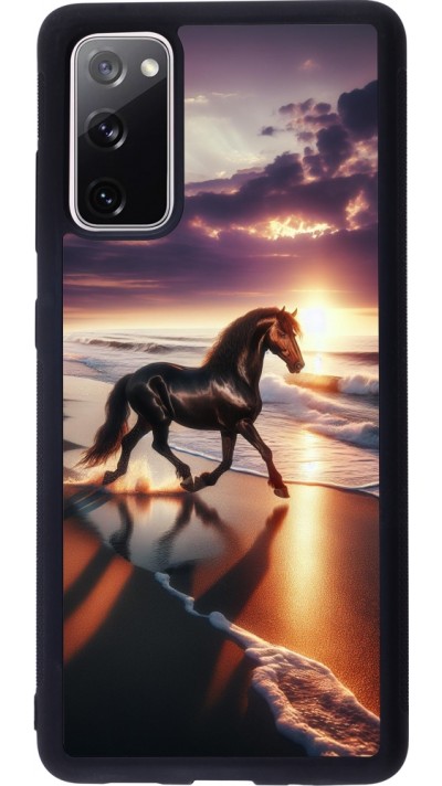 Samsung Galaxy S20 FE 5G Case Hülle - Silikon schwarz Pferd majestätisch Strand