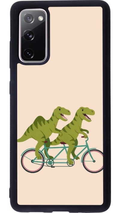 Coque Samsung Galaxy S20 FE 5G - Silicone rigide noir Dinosaurs on bikes 2026