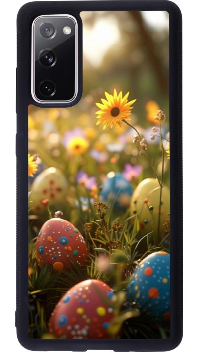 Coque Samsung Galaxy S20 FE 5G - Silicone rigide noir Easter 2026 Decorated eggs