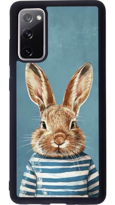 Coque Samsung Galaxy S20 FE 5G - Silicone rigide noir Easter 2026 Rabbit navy