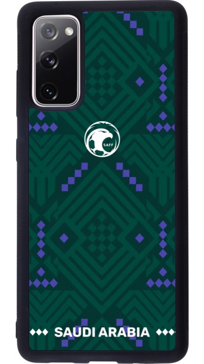 Coque Samsung Galaxy S20 FE 5G - Silicone rigide noir Maillot de football Arabie saoudite 2026 personnalisable