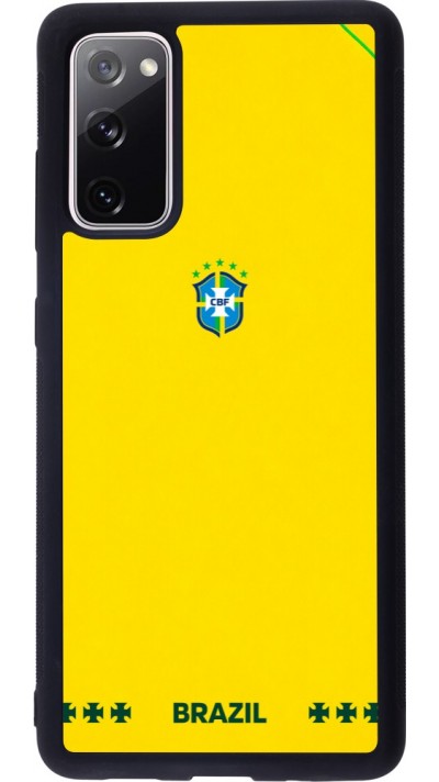 Coque Samsung Galaxy S20 FE 5G - Silicone rigide noir Maillot de football Bresil 2026 personnalisable
