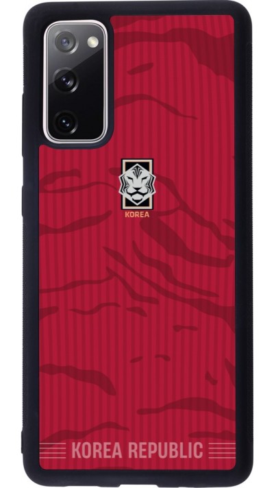 Coque Samsung Galaxy S20 FE 5G - Silicone rigide noir Maillot de football Corée du Sud 2026 personnalisable