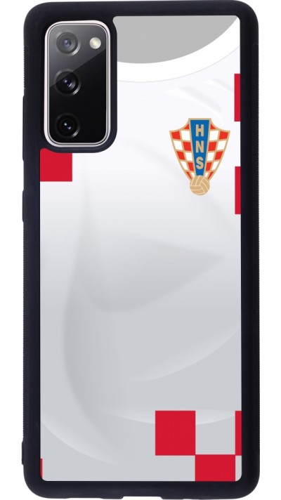Coque Samsung Galaxy S20 FE 5G - Silicone rigide noir Maillot de football Croatie 2022 personnalisable Coque Samsung Galaxy S20 FE 5G - Silicone rigide noir Maillot de football Croatie 2022 personnalisable