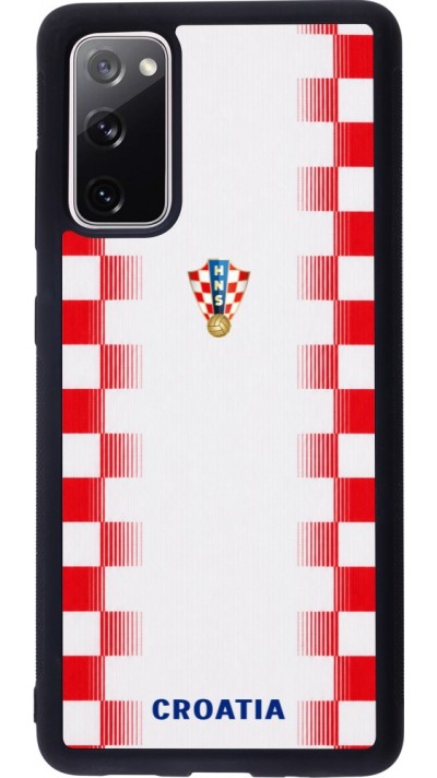 Coque Samsung Galaxy S20 FE 5G - Silicone rigide noir Maillot de football Croatie 2026 personnalisable