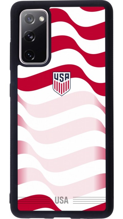 Coque Samsung Galaxy S20 FE 5G - Silicone rigide noir Maillot de football E?tats Unis 2026 personnalisable