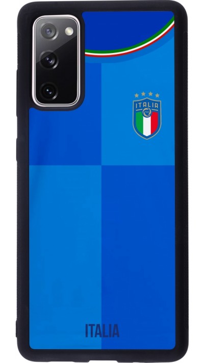 Coque Samsung Galaxy S20 FE 5G - Silicone rigide noir Maillot de football Italie 2022 personnalisable Coque Samsung Galaxy S20 FE 5G - Silicone rigide noir Maillot de football Italie 2022 personnalisable