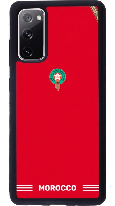 Coque Samsung Galaxy S20 FE 5G - Silicone rigide noir Maillot de football Maroc 2026 personnalisable