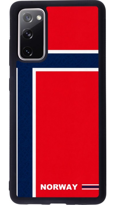 Coque Samsung Galaxy S20 FE 5G - Silicone rigide noir Maillot de football Norvège 2026 personnalisable