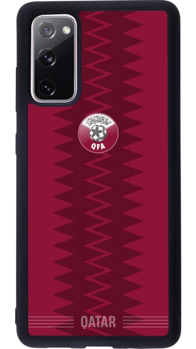Coque Samsung Galaxy S20 FE 5G - Silicone rigide noir Maillot de football Qatar 2026 personnalisable