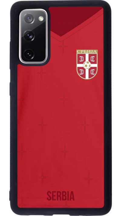 Coque Samsung Galaxy S20 FE 5G - Silicone rigide noir Maillot de football Serbie 2022 personnalisable Coque Samsung Galaxy S20 FE 5G - Silicone rigide noir Maillot de football Serbie 2022 personnalisable